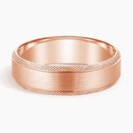 Beveled Edge Maverick 6mm Wedding Ring Rose Gold 18k Wedding Band