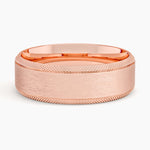 Beveled Edge Maverick 6mm Wedding Ring Rose Gold 18k Wedding Band