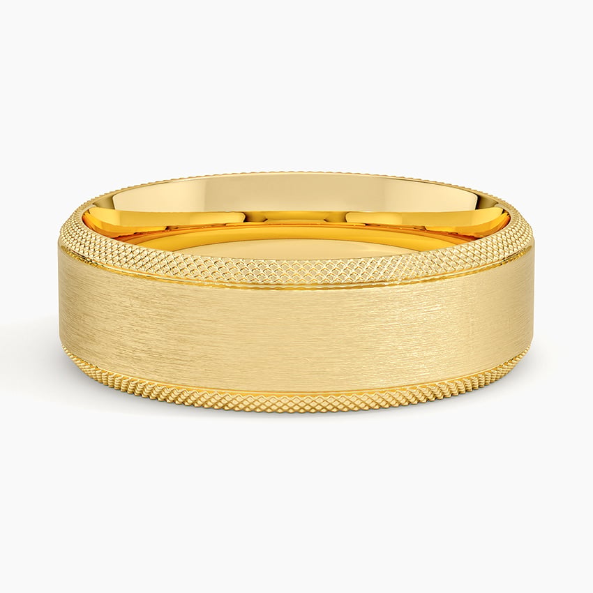 Beveled Edge Maverick 6mm Wedding Ring Yellow Gold 18k Wedding Band