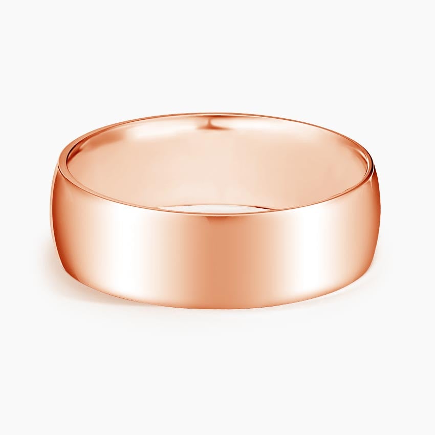Heavyweight 7mm Wedding Ring Rose Gold 18k Wedding Band
