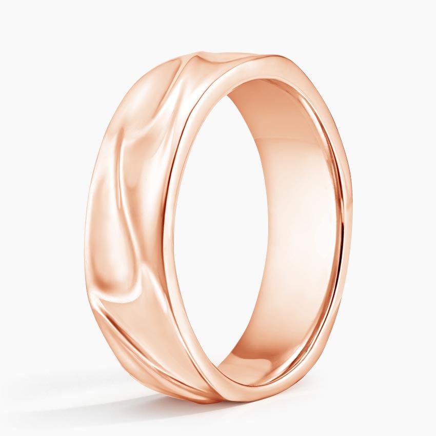 Wave 6mm Wedding Ring Rose Gold 18k Wedding Band