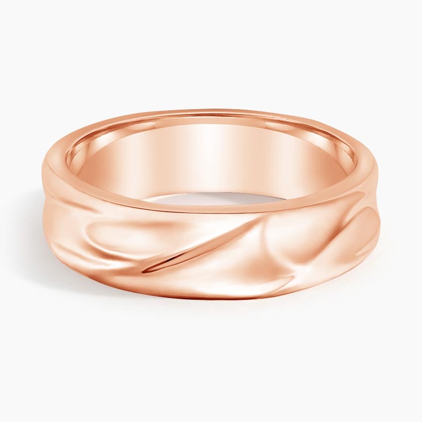 Wave 6mm Wedding Ring Rose Gold 18k Wedding Band