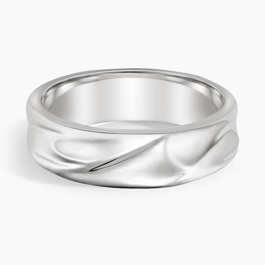 Wave 6mm Wedding Ring Platinum Wedding Band
