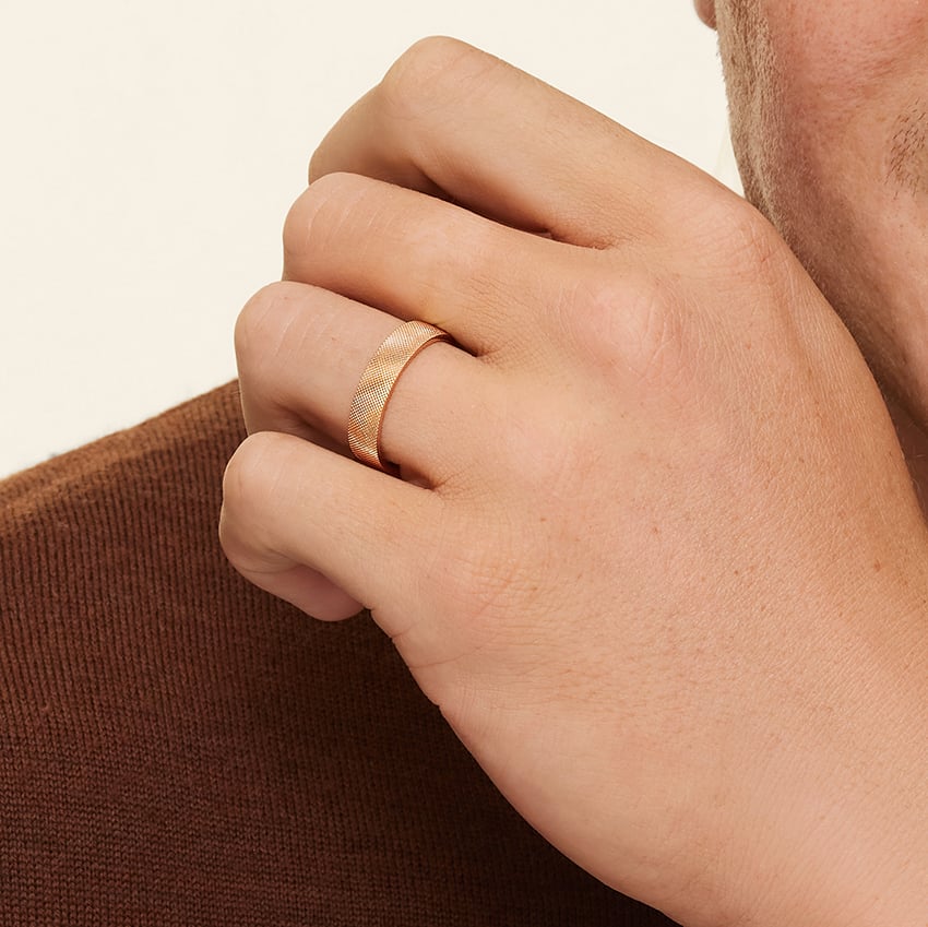 Mojave Maverick 5mm Wedding Ring Rose Gold 18k Wedding Band