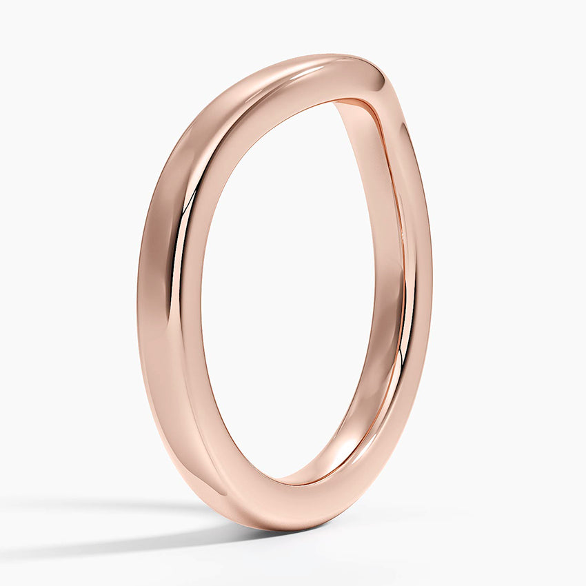 Curved Wedding Ring Rose Gold 18k 2.5mm Wedding Band