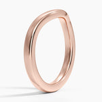Curved Wedding Ring Rose Gold 18k 2.5mm Wedding Band