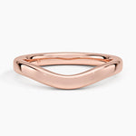 Curved Wedding Ring Rose Gold 18k 2.5mm Wedding Band