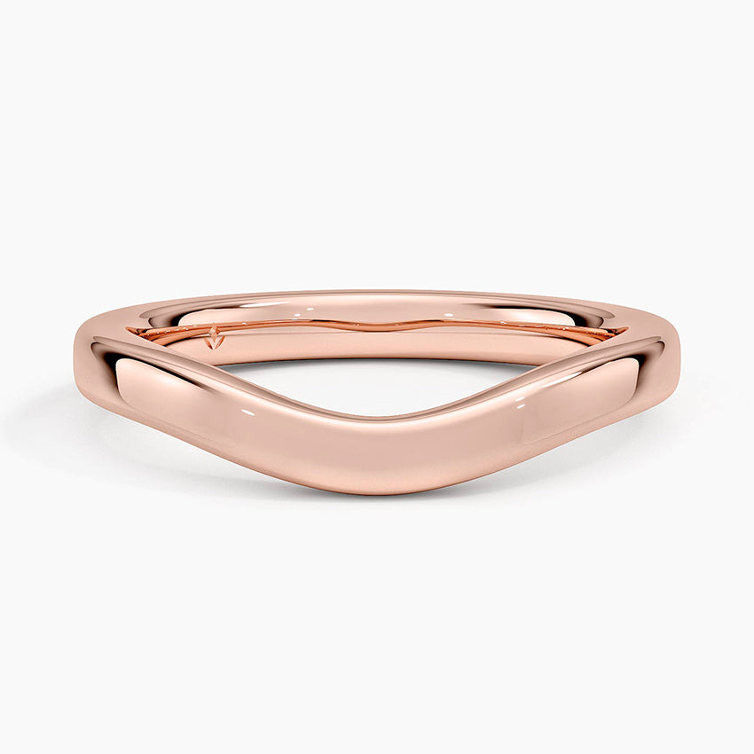 Curved Wedding Ring Rose Gold 18k 2.5mm Wedding Band