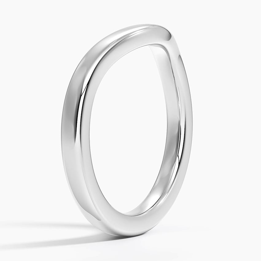 Curved Wedding Ring Platinum 2.5mm Wedding Band