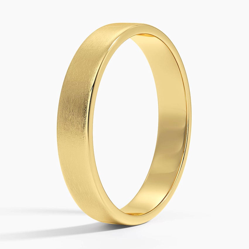 Mojave Matte Slim Profile 4mm Wedding Ring Yellow Gold 18k Wedding Band