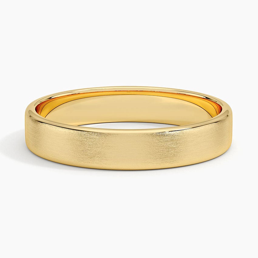 Mojave Matte Slim Profile 4mm Wedding Ring Yellow Gold 18k Wedding Band