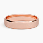 Slim Profile Beveled Edge Matte 4.5mm Wedding Ring Rose Gold 18k Wedding Band