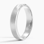 Slim Profile Beveled Edge Matte 4.5mm Wedding Ring Platinum Wedding Band
