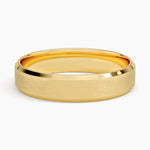Slim Profile Beveled Edge Matte 4.5mm Wedding Ring Yellow Gold 18k Wedding Band