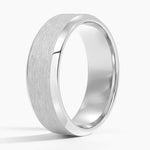 Beveled Edge Matte 7mm Wedding Ring Platinum Wedding Band
