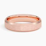 Beveled Edge Matte 5mm Wedding Ring Rose Gold 18k Wedding Band
