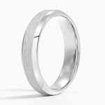 Beveled Edge Matte 5mm Wedding Ring Platinum Wedding Band