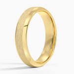 Beveled Edge Matte 5mm Wedding Ring Yellow Gold 18k Wedding Band