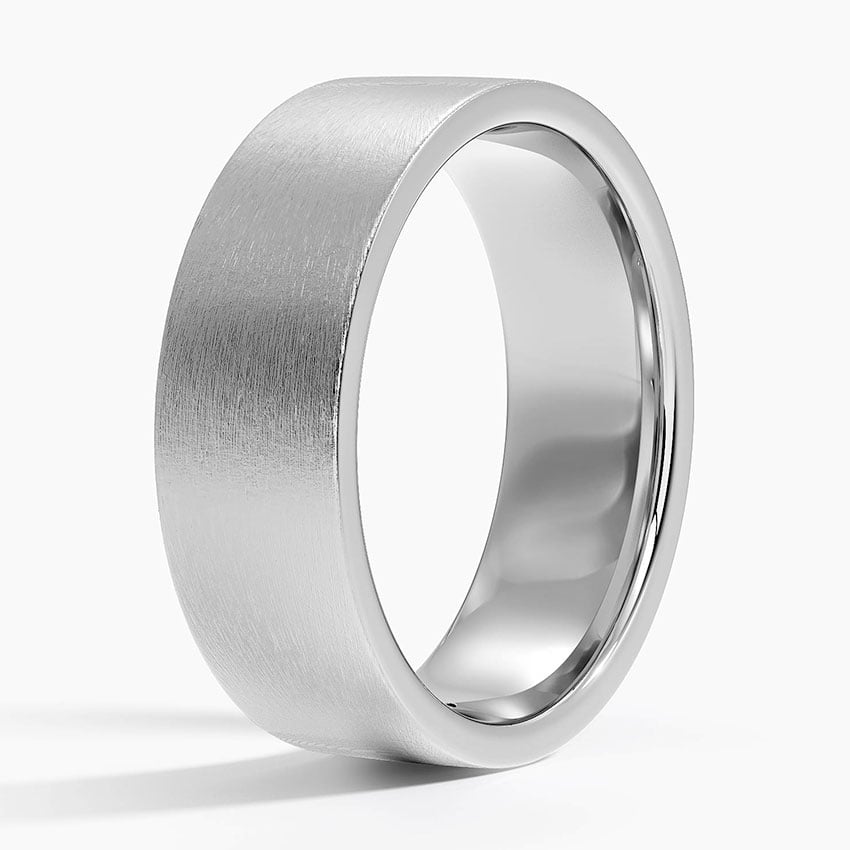 Mojave Matte 7mm Wedding Ring Platinum Wedding Band