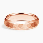 Canyon Beveled Edge Matte 5.5mm Wedding Ring Rose Gold 18k Wedding Band