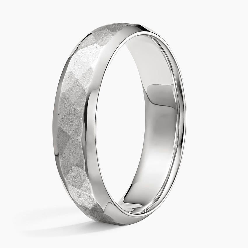 Canyon Beveled Edge Matte 5.5mm Wedding Ring Platinum Wedding Band