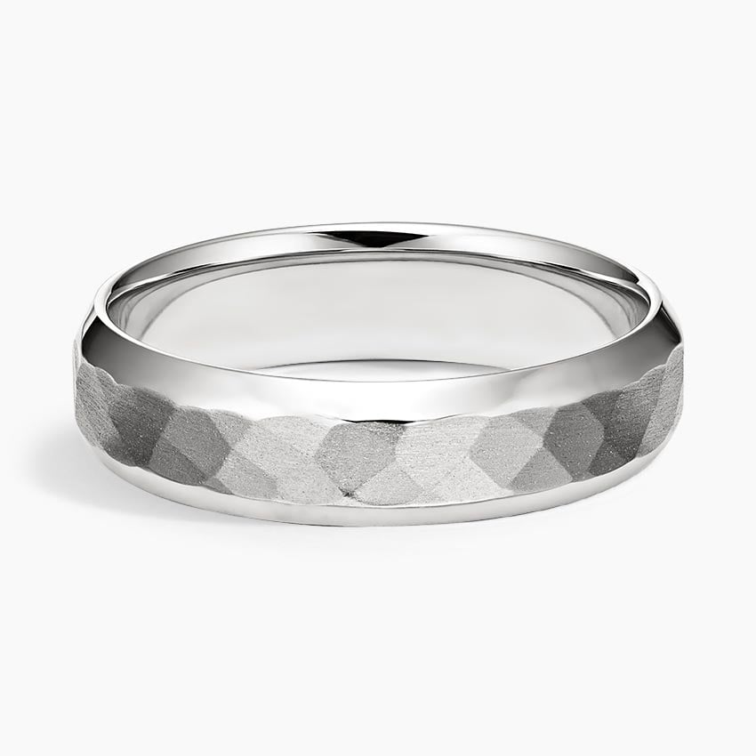 Canyon Beveled Edge Matte 5.5mm Wedding Ring Platinum Wedding Band