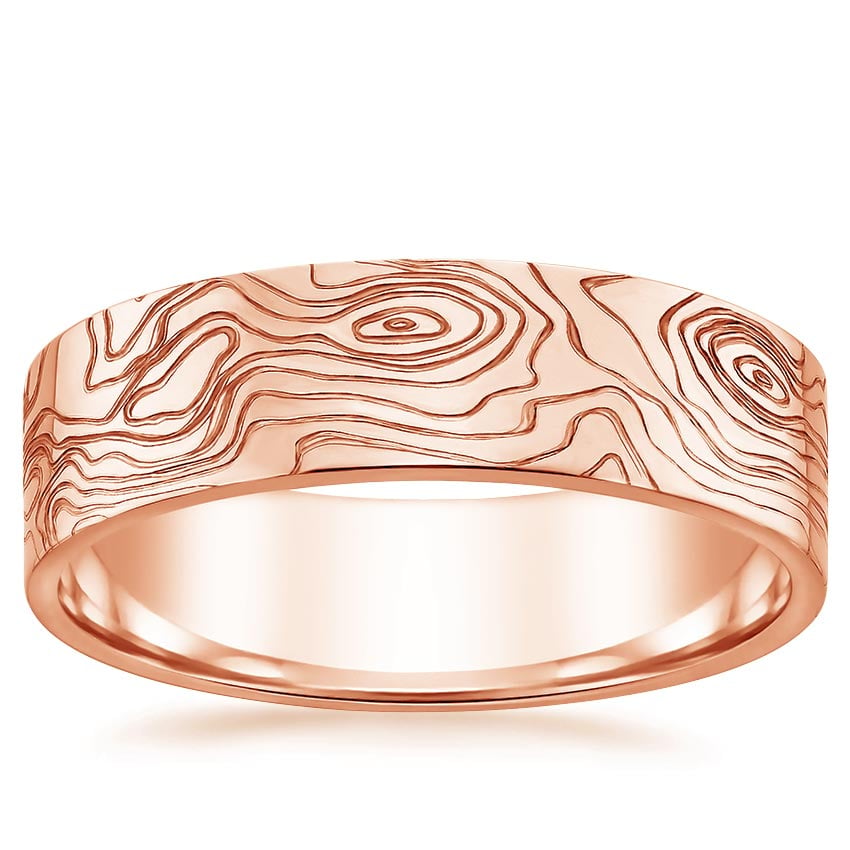 Topo 6mm Wedding Ring Rose Gold 18k Wedding Band