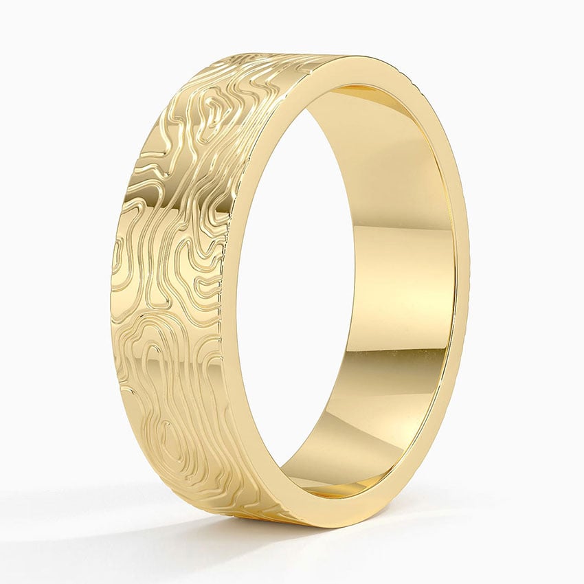 Topo 6mm Wedding Ring Yellow Gold 18k Wedding Band