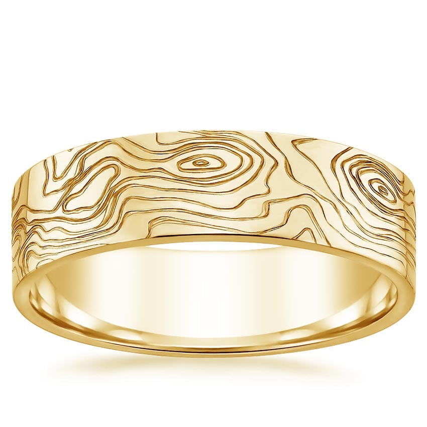 Topo 6mm Wedding Ring Yellow Gold 18k Wedding Band