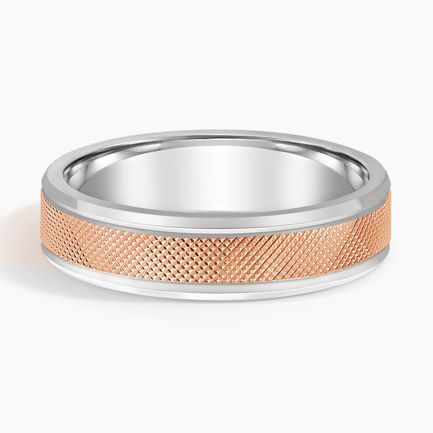 Mixed Metal Maverick 5.5mm Wedding Ring Rose Gold 18k Wedding Band