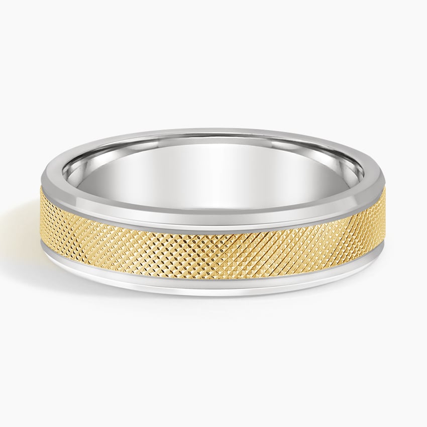Mixed Metal Maverick 5.5mm Wedding Ring Yellow Gold 18k Wedding Band