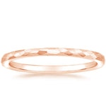Matte Hammered Petite Comfort Fit Wedding Ring Rose Gold 18k Wedding Band
