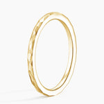 Matte Hammered Petite Comfort Fit Wedding Ring Yellow Gold 18k Wedding Band