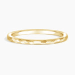 Matte Hammered Petite Comfort Fit Wedding Ring Yellow Gold 18k Wedding Band