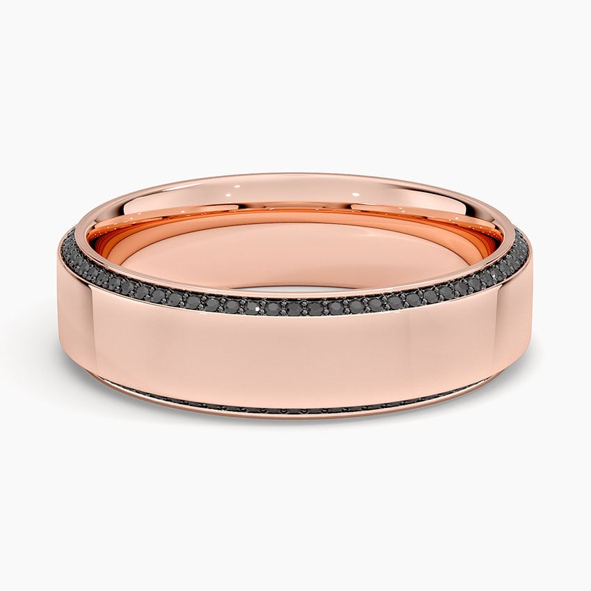 Avalon Eternity Black Diamond 6mm Wedding Ring (2/5 ct. tw.) Rose Gold 18k Eternity Band