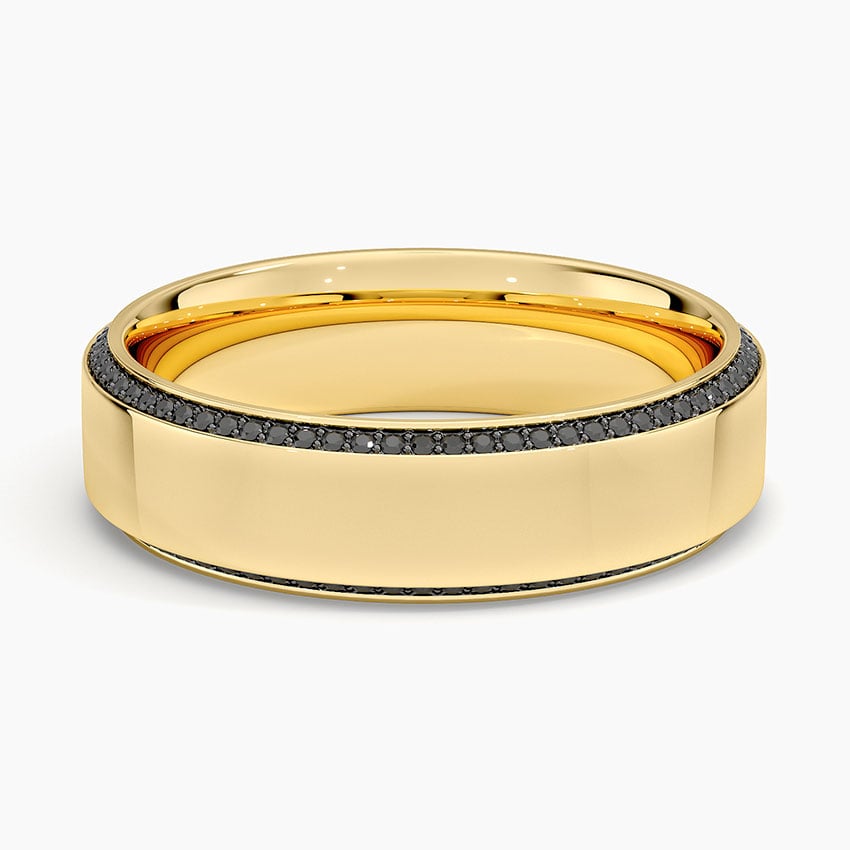 Avalon Eternity Black Diamond 6mm Wedding Ring (2/5 ct. tw.) Yellow Gold 18k Eternity Band