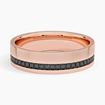 Austin Black Diamond 5.5mm Wedding Ring Rose Gold 18k Wedding Band