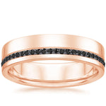 Austin Black Diamond 5.5mm Wedding Ring Rose Gold 18k Wedding Band