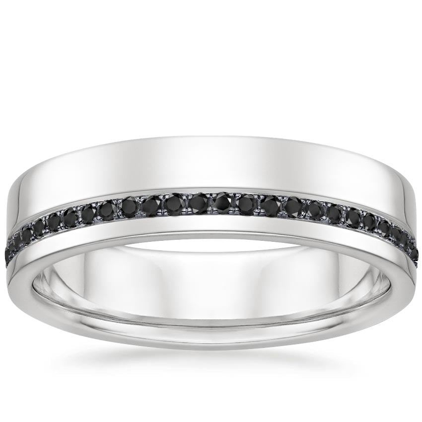 Austin Black Diamond 5.5mm Wedding Ring Platinum Wedding Band