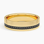 Austin Black Diamond 5.5mm Wedding Ring Yellow Gold 18k Wedding Band
