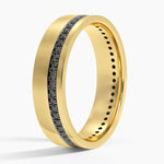 Austin Eternity Black Diamond 5.5mm Wedding Ring Yellow Gold 18k Eternity Band