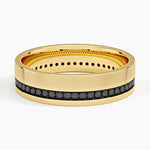 Austin Eternity Black Diamond 5.5mm Wedding Ring Yellow Gold 18k Eternity Band