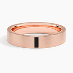Apollo Black Diamond 4.5mm Wedding Ring Rose Gold 18k Wedding Band