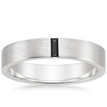 Apollo Black Diamond 4.5mm Wedding Ring Platinum Wedding Band