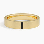 Apollo Black Diamond 4.5mm Wedding Ring Yellow Gold 18k Wedding Band