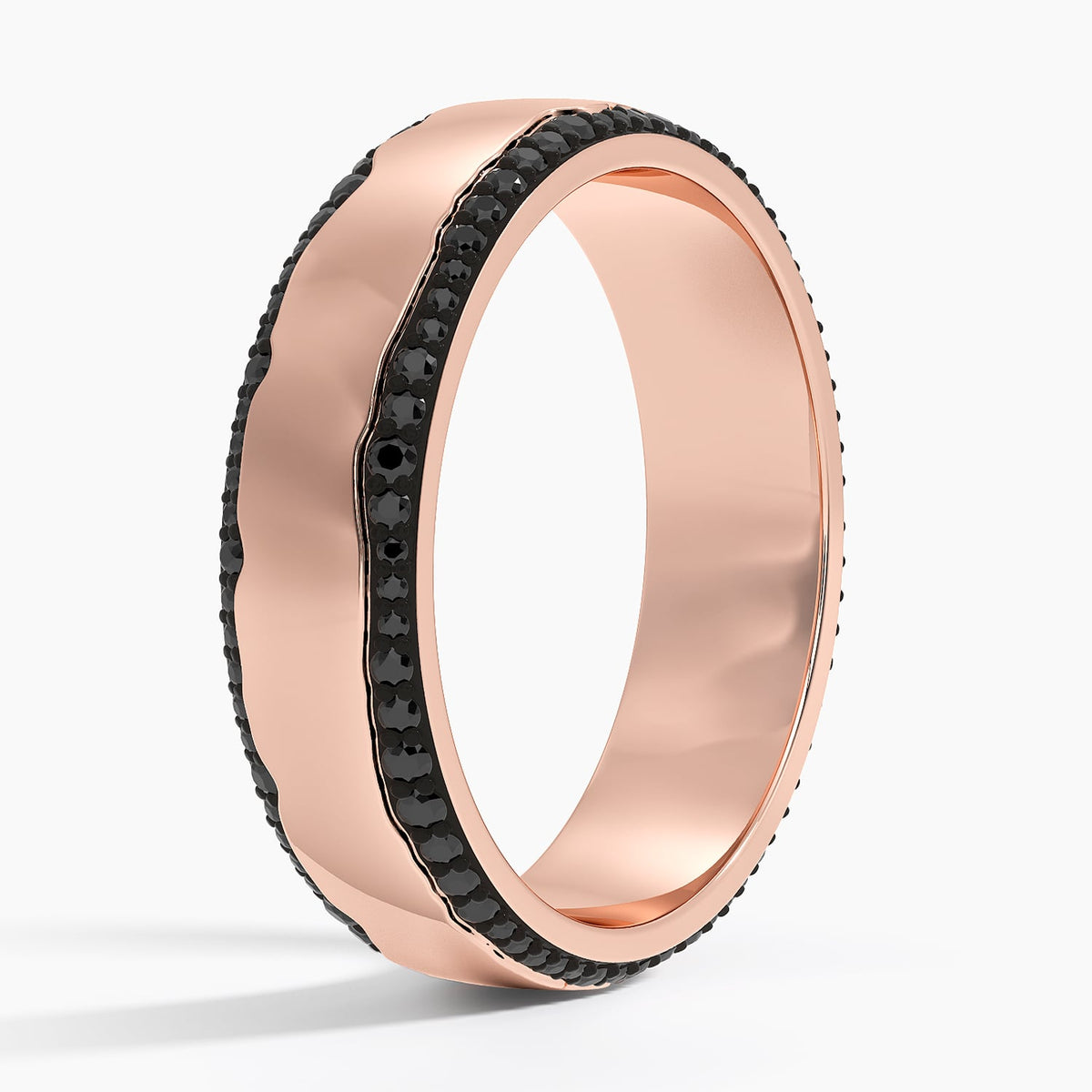 Glacier Eternity Black Diamond 6mm Wedding Ring (1/2 ct. tw.) Rose Gold 18k Eternity Band