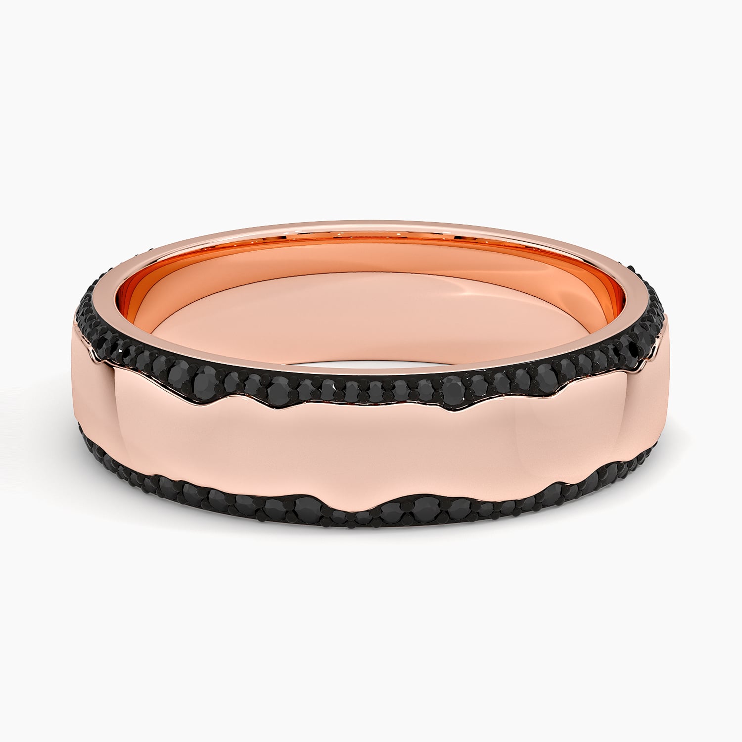 Glacier Eternity Black Diamond 6mm Wedding Ring (1/2 ct. tw.) Rose Gold 18k Eternity Band