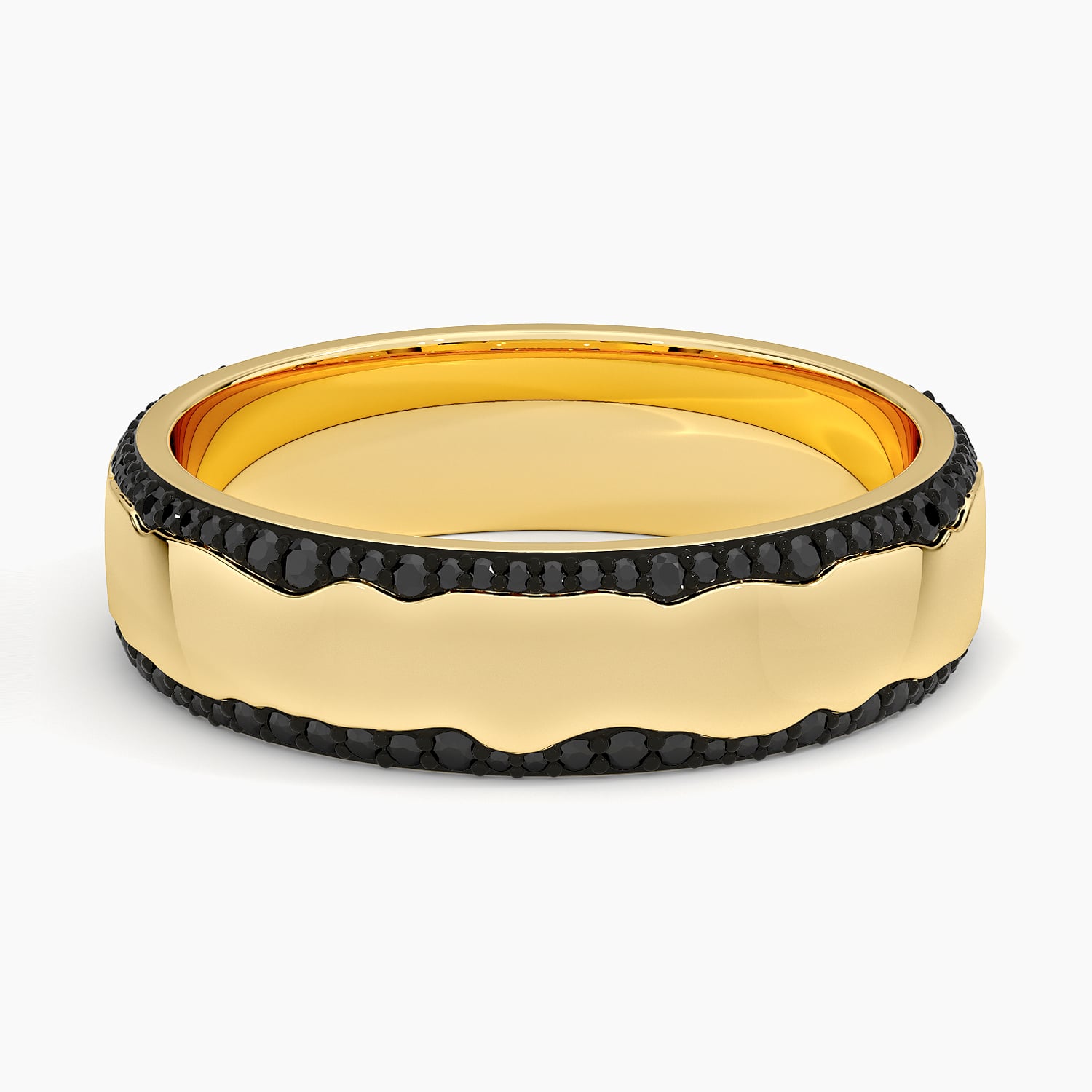 Glacier Eternity Black Diamond 6mm Wedding Ring (1/2 ct. tw.) Yellow Gold 18k Eternity Band