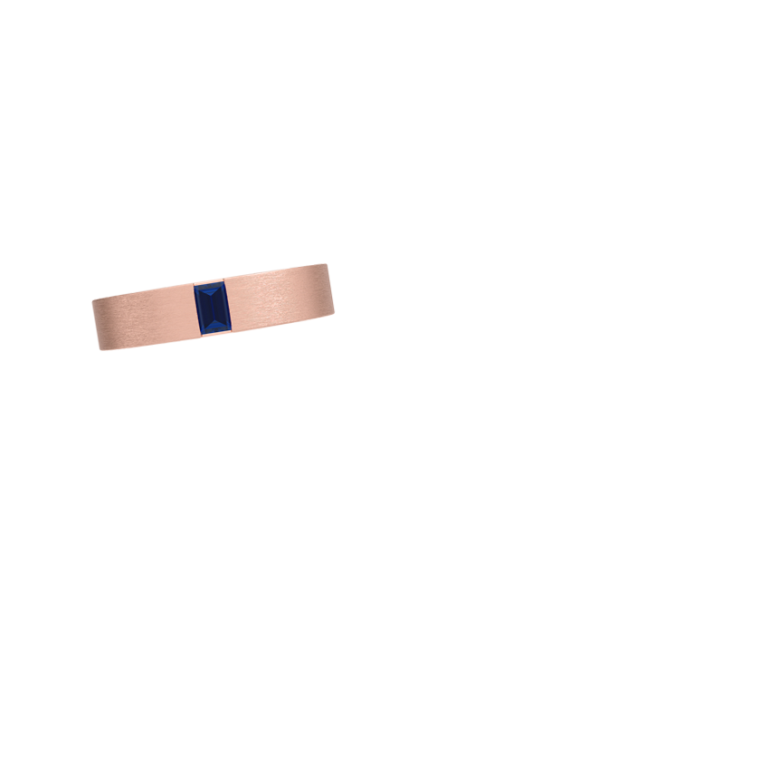 Luxe Apollo Sapphire 4.5mm Wedding Ring Rose Gold 18k Wedding Band