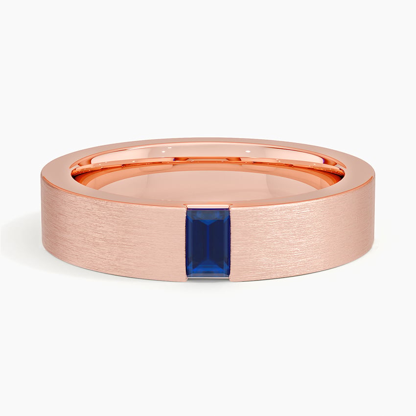 Luxe Apollo Sapphire 4.5mm Wedding Ring Rose Gold 18k Wedding Band